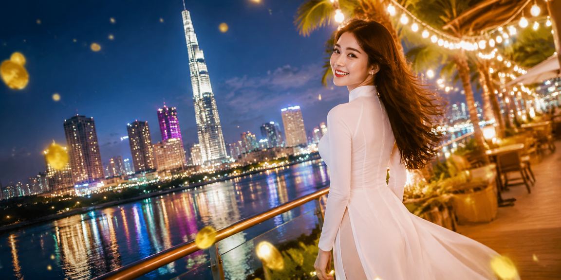 Người phụ nữ mặc áo dài tại TP.HCM sử dụng điện thoại để đặt cược thể thao trực tuyến