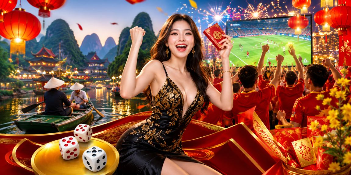 Người dùng tại Ninh Bình bên đèn lồng truyền thống chơi Tài Xỉu và trải nghiệm ứng dụng di động